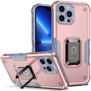 Ring Holder Non-slip Armor Phone Case For iPhone 13 Pro(Rose Gold)