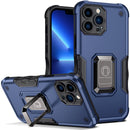 Ring Holder Non-slip Armor Phone Case For iPhone 13 Pro(Blue)