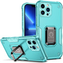 Ring Holder Non-slip Armor Phone Case For iPhone 13 Pro Max(Mint Green)