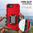 Ring Holder Non-slip Armor Phone Case For iPhone SE 2022 / SE 2020 / 8 / 7(Red)