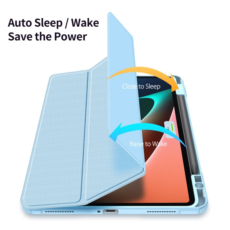 For Xiaomi Pad 5 / 5 Pro DUX DUCIS TOBY Series Antiskid Leather Tablet Case with Sleep / Wake-up Function(Blue)