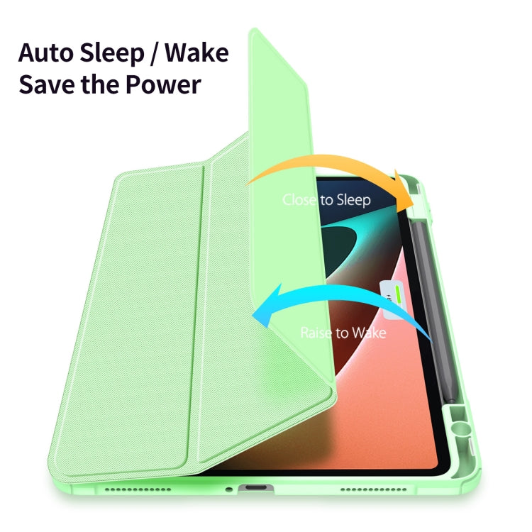 For Xiaomi Pad 5 / 5 Pro DUX DUCIS TOBY Series Antiskid Leather Tablet Case with Sleep / Wake-up Function(Green)