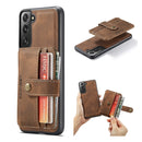 For Samsung Galaxy S22 5G JEEHOOD RFID Blocking Anti-Theft Magnetic PU + TPU Phone Case(Brown)