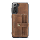 For Samsung Galaxy S22 5G JEEHOOD RFID Blocking Anti-Theft Magnetic PU + TPU Phone Case(Brown)