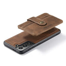For Samsung Galaxy S22 5G JEEHOOD RFID Blocking Anti-Theft Magnetic PU + TPU Phone Case(Brown)