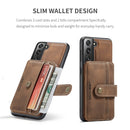 For Samsung Galaxy S22 5G JEEHOOD RFID Blocking Anti-Theft Magnetic PU + TPU Phone Case(Brown)