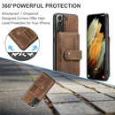 For Samsung Galaxy S22 5G JEEHOOD RFID Blocking Anti-Theft Magnetic PU + TPU Phone Case(Brown)