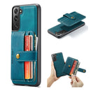 For Samsung Galaxy S22 5G JEEHOOD RFID Blocking Anti-Theft Magnetic PU + TPU Phone Case(Blue)