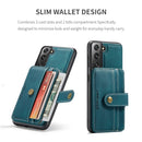 For Samsung Galaxy S22 5G JEEHOOD RFID Blocking Anti-Theft Magnetic PU + TPU Phone Case(Blue)