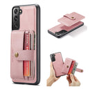 For Samsung Galaxy S22 5G JEEHOOD RFID Blocking Anti-Theft Magnetic PU + TPU Phone Case(Pink)