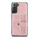 For Samsung Galaxy S22 5G JEEHOOD RFID Blocking Anti-Theft Magnetic PU + TPU Phone Case(Pink)