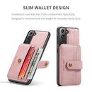 For Samsung Galaxy S22 5G JEEHOOD RFID Blocking Anti-Theft Magnetic PU + TPU Phone Case(Pink)