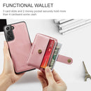 For Samsung Galaxy S22 5G JEEHOOD RFID Blocking Anti-Theft Magnetic PU + TPU Phone Case(Pink)