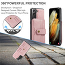 For Samsung Galaxy S22 5G JEEHOOD RFID Blocking Anti-Theft Magnetic PU + TPU Phone Case(Pink)