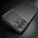 For Samsung Galaxy A73 5G Carbon Fiber Texture TPU Phone Case(Black)