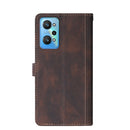 For OPPO Realme GT Neo2 Stitching Skin Feel Magnetic Buckle PU Leather Phone Case(Brown)