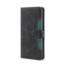 For OPPO Realme GT Neo2 Stitching Skin Feel Magnetic Buckle PU Leather Phone Case(Black)