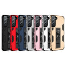 For Samsung Galaxy S22 5G Soldier Armor TPU + PC Magnetic Phone Case(White)