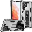 For Samsung Galaxy S22 Ultra 5G Soldier Armor TPU + PC Magnetic Phone Case(Silver)