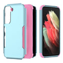 For Samsung Galaxy S22 5G TPU + PC Shockproof Phone Case(Grey Green+Pink)