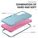 For Samsung Galaxy S22 5G TPU + PC Shockproof Phone Case(Grey Green+Pink)