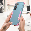 For Samsung Galaxy S22+ 5G TPU + PC Shockproof Phone Case(Grey Green+Pink)