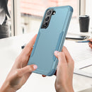 For Samsung Galaxy S22+ 5G TPU + PC Shockproof Phone Case(Grey Green+Blue)