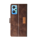 For OPPO Realme GT Neo2 5G Contrast Color Side Buckle Leather Phone Case(Dark Brown + Gold)