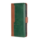 For OPPO Realme GT Neo2 5G Contrast Color Side Buckle Leather Phone Case(Light Brown + Green)