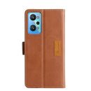 For OPPO Realme GT Neo2 5G Contrast Color Side Buckle Leather Phone Case(Light Brown + Green)