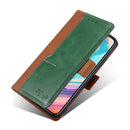 For OPPO Realme GT Neo2 5G Contrast Color Side Buckle Leather Phone Case(Light Brown + Green)