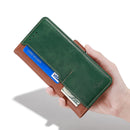 For OPPO Realme GT Neo2 5G Contrast Color Side Buckle Leather Phone Case(Light Brown + Green)