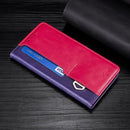 For OPPO Realme GT Neo2 5G Contrast Color Side Buckle Leather Phone Case(Purple + Rose Red)