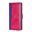 For OPPO Realme GT Neo2 5G Contrast Color Side Buckle Leather Phone Case(Purple + Rose Red)