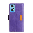 For OPPO Realme GT Neo2 5G Contrast Color Side Buckle Leather Phone Case(Purple + Rose Red)