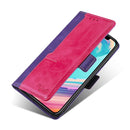 For OPPO Realme GT Neo2 5G Contrast Color Side Buckle Leather Phone Case(Purple + Rose Red)