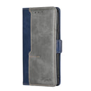 For OPPO Realme GT Neo2 5G Contrast Color Side Buckle Leather Phone Case(Blue + Grey)