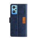 For OPPO Realme GT Neo2 5G Contrast Color Side Buckle Leather Phone Case(Blue + Grey)