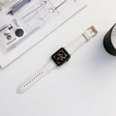 Genuine Leather Watch Band For Apple Watch Series 7 45mm / 6&SE&5&4 44mm / 3&2&1 42mm(White)