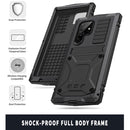 For Samsung Galaxy S22 Ultra 5G R-JUST Metal + Silicone Holder Phone Case(Black)