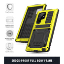 For Samsung Galaxy S22 Ultra 5G R-JUST Metal + Silicone Holder Phone Case(Yellow)