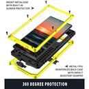 For Samsung Galaxy S22 Ultra 5G R-JUST Metal + Silicone Holder Phone Case(Yellow)