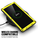 For Samsung Galaxy S22 Ultra 5G R-JUST Metal + Silicone Holder Phone Case(Yellow)