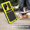 For Samsung Galaxy S22 Ultra 5G R-JUST Metal + Silicone Holder Phone Case(Yellow)