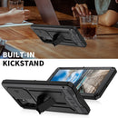 For Samsung Galaxy S22 Ultra 5G R-JUST Sliding Camera Metal + Silicone Holder Phone Case(Black)