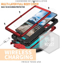 For Samsung Galaxy S22 Ultra 5G R-JUST Sliding Camera Metal + Silicone Holder Phone Case(Red)