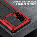 For Samsung Galaxy S22 Ultra 5G R-JUST Sliding Camera Metal + Silicone Holder Phone Case(Red)