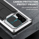 For Samsung Galaxy S22 Ultra 5G R-JUST Sliding Camera Metal + Silicone Holder Phone Case(Silver)