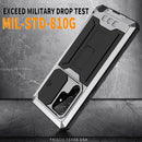For Samsung Galaxy S22 Ultra 5G R-JUST Sliding Camera Metal + Silicone Holder Phone Case(Silver)