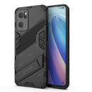 For OPPO Reno7 5G China Punk Armor 2 in 1 PC + TPU Shockproof Phone Case with Invisible Holder(Black)